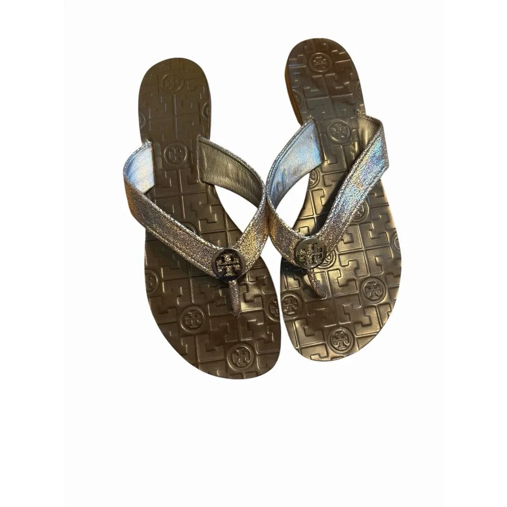 NEW Tory Burch Brown Glitter Sparkly Thora Sandals Flip Flips  Box +  Dustbag 8